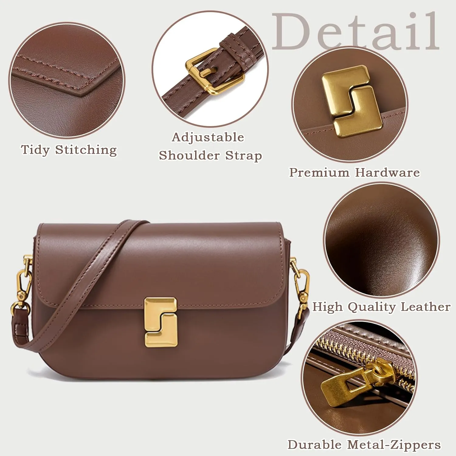imeetu Soft Leather Crossbody Bag for Women, Top Handle Shoulder Bag Removable Shoulder Straps