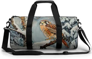 In Snowscape Kestrel Gym Bag Cylindrical Sports Bag Travel Duffel Bag with Shoulder Strap
