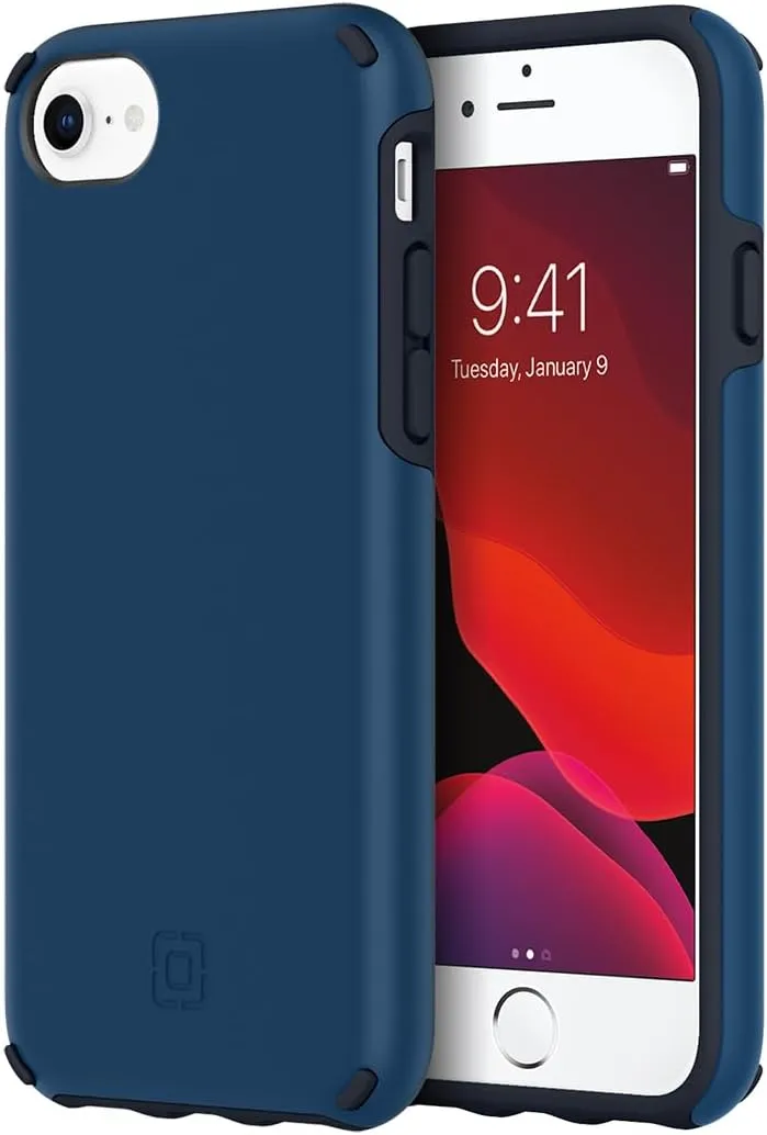 Incipio Duo Case for iPhone SE (2022/2020), 8, 7, 6, 6s – Dual-Layer Slim Protective Case with 12ft Drop Protection, Scratch-Resistant Finish, Wireless Charging Compatible - Denim