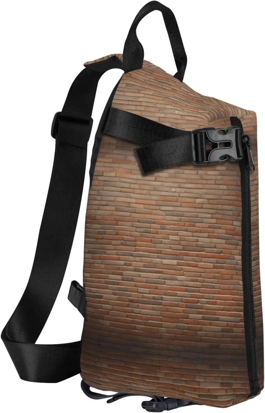 Industrial Brick Wall Background Print Crossbody Backpack Casual Adjustable Bag Multifunctional Sling Backpack