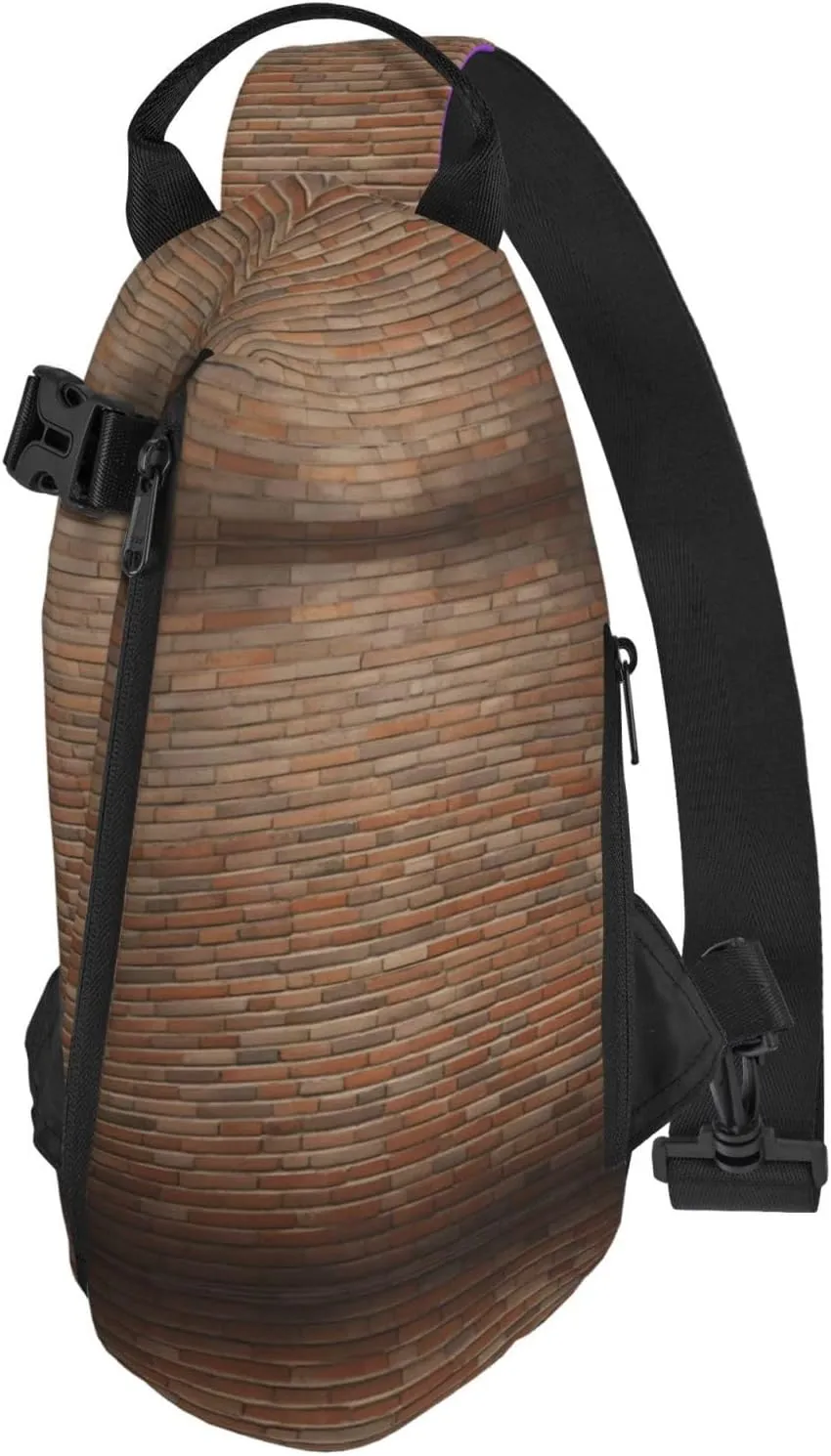 Industrial Brick Wall Background Print Crossbody Backpack Casual Adjustable Bag Multifunctional Sling Backpack