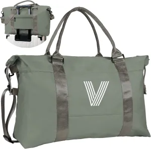 Initial Travel Duffel Bag, Sports Gym Bag, Personalized Weekender Bag with Shoulder Strap, Graduation Gift Monogram Overnight Bag for Women with Trolley Sleeve & Wet Pocket, Olive Green