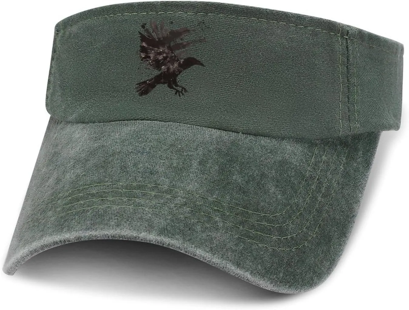 Ink Raven Unisex Sport Sun Visor Hats Adjustable Empty Top Baseball Cap Travel Cotton Denim Hat
