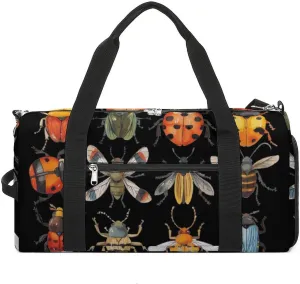 Insects Animals Funny Gym Bag Travel Tote Bag Duffel Bag with Shoe Compartment for Weekender Sports Vacation