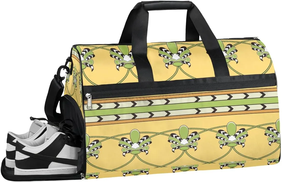 Interesting Africa Gym Bag for Women Duffle with Shoes Compartment Men Weekender Duffel Bags for Travel Sports Swimming Overnight Dance