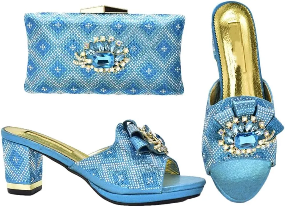 Italian Crafted Diamond Wedding Heels African Bridal Set Rhinestone Banquet Footwear