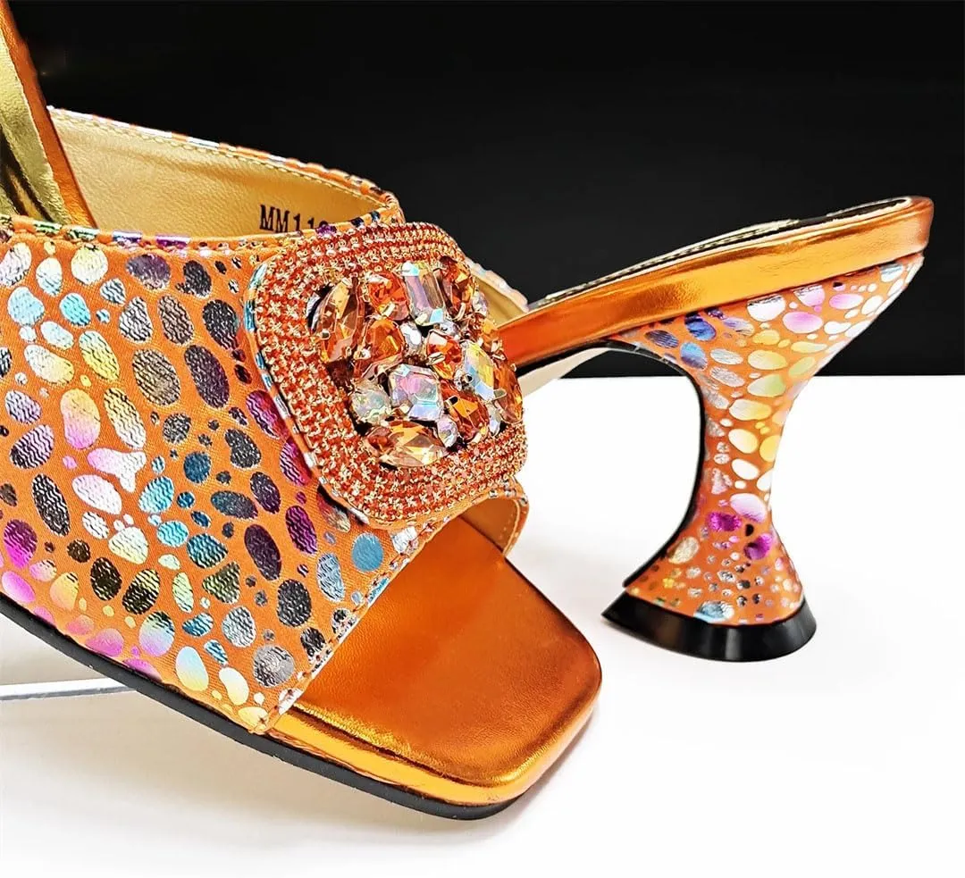 Italian-Made Bridal Heels with Rhinestone Clutch Set Women’s Wedding Banquet Party Shoes