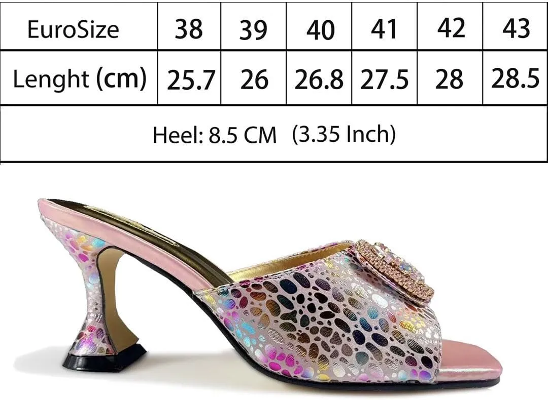 Italian-Made Bridal Heels with Rhinestone Clutch Set Women’s Wedding Banquet Party Shoes