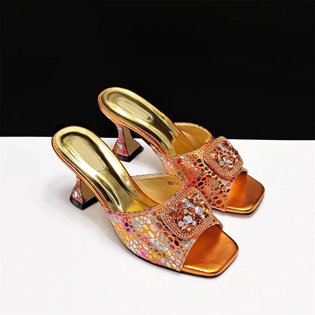 Italian-Made Bridal Heels with Rhinestone Clutch Set Women’s Wedding Banquet Party Shoes