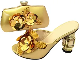 Italian Sparkling Crystal Bridal Shoes with Coordinating Evening Bag African Wedding Party Luxury Heel Set