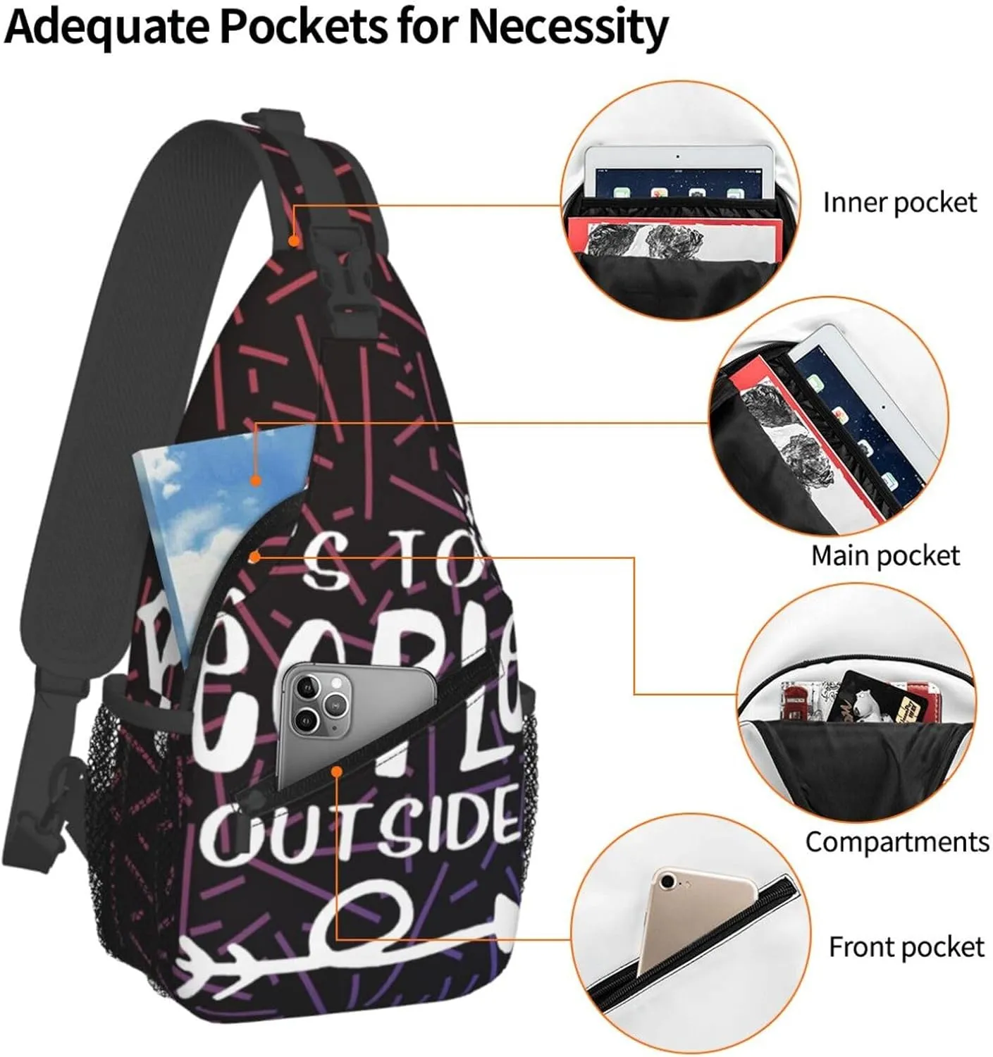 It'S Way Too Peopley Outside Small Crossbody Backpack Sling Bag For Men Women Mini One Shoulder Chest Bags Gym Sport Travel Hiking Daypack