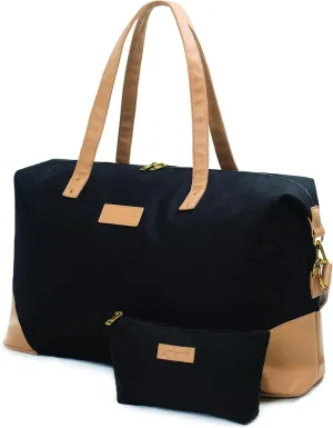 Jadyn Luna Women's Weekender Bag and Travel Duffel, Large 37 Liter Capacity (Black)