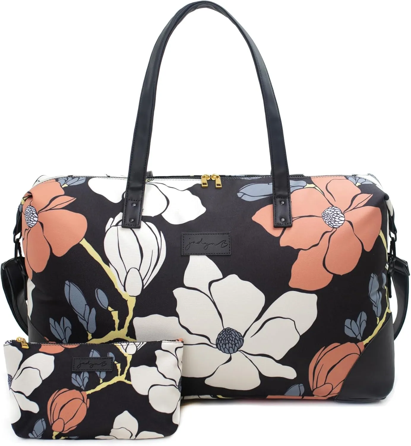Jadyn Luna Women's Weekender Bag and Travel Duffel, Large 37 Liter Capacity (Magnolia Black)