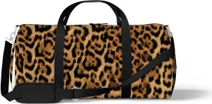 Jaguar Furry Texture Sports Duffel Bag Travel Gym Tote Bags Lightweight Durable Shoulder Strap Waterproof Polyester Outside Mesh Pocket Overnight Trip Duffel Bag for Women Men