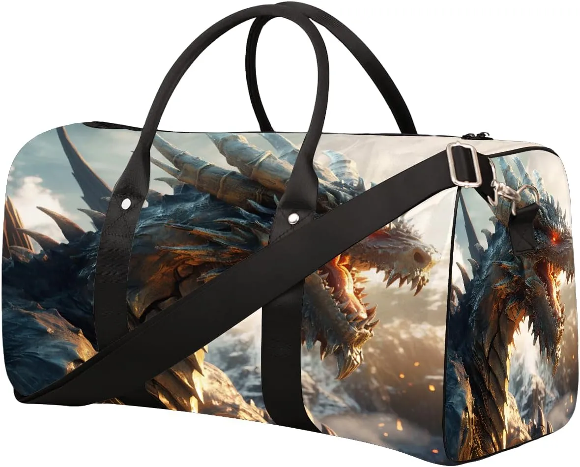 Japanese Monster Fantasy Travel Duffel Bag for Women Men Small Sport Gym Bag Waterproof Weekender Overnight Lightweight Carry on Foldable Gym Bag for Training Swim Yoga Traveling Handbag