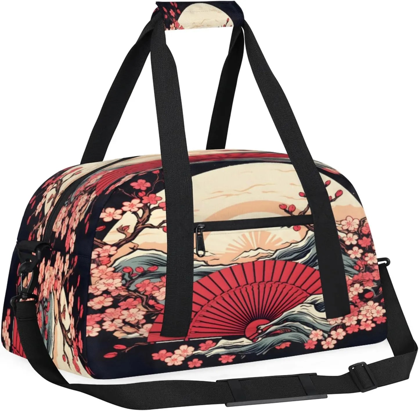 Japanese Style Small Gym Bag 18 inch Carry On Duffel Bag for Weekender Travel Sports Workout Yoga Gymnastics Dance Ballet