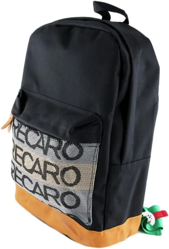 JDM Bride Recaro Racing Laptop Travel Backpack Brown Bottom with Adjustable Harness Straps (Recaro - Green TAK Strap)
