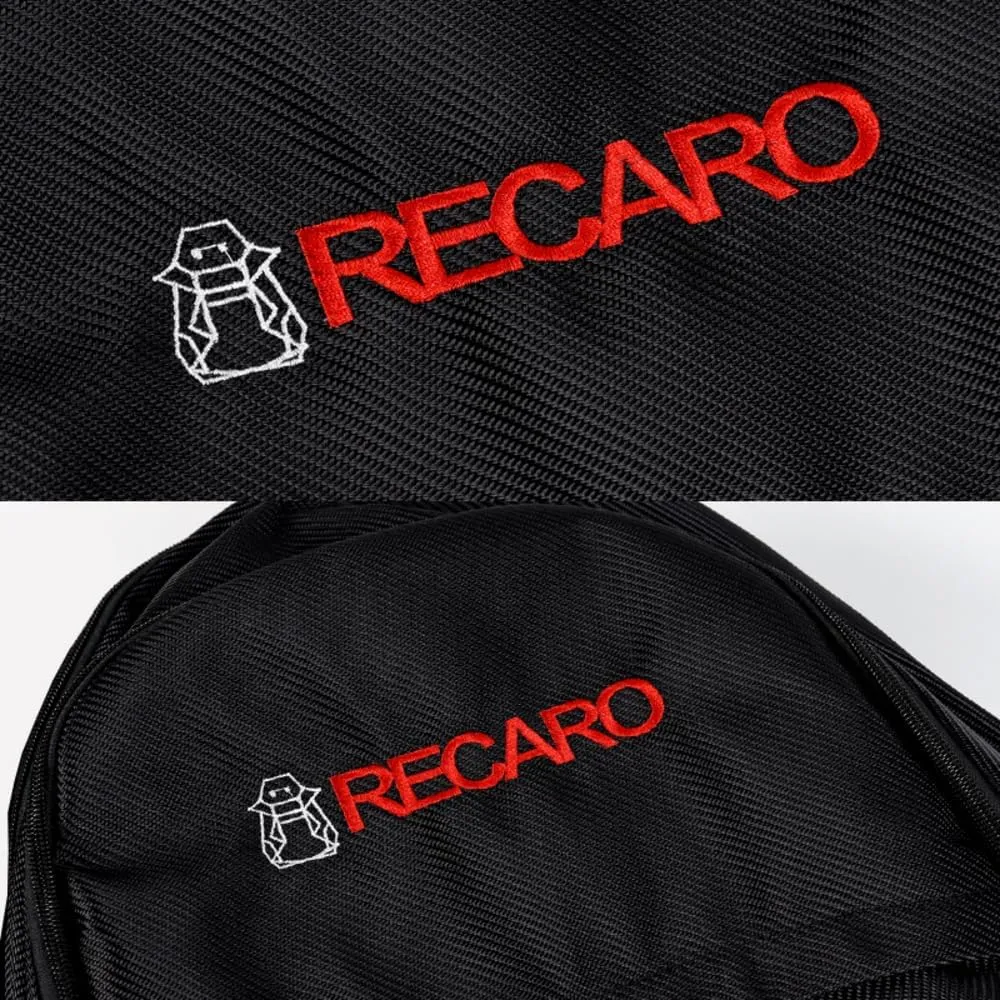 JDM Bride Recaro Racing Laptop Travel Backpack Carbon Fiber Style with Adjustable Harness Straps (RECARO-Black Strap)