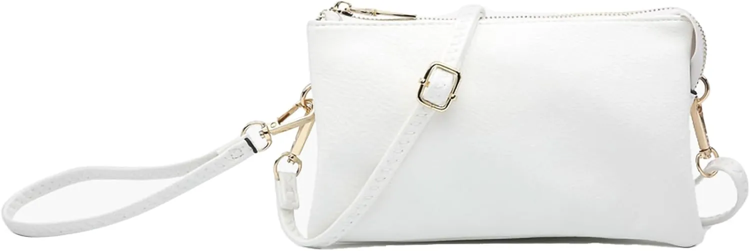 JEN & CO. Riley Small Crossbody Bags Vegan Leather Wristlet Wallets Clutch Purses Shoulder Handbag for Women
