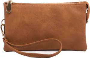 JEN & CO. Riley Small Crossbody Bags Vegan Leather Wristlet Wallets Clutch Purses Shoulder Handbag for Women
