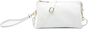 JEN & CO. Riley Small Crossbody Bags Vegan Leather Wristlet Wallets Clutch Purses Shoulder Handbag for Women