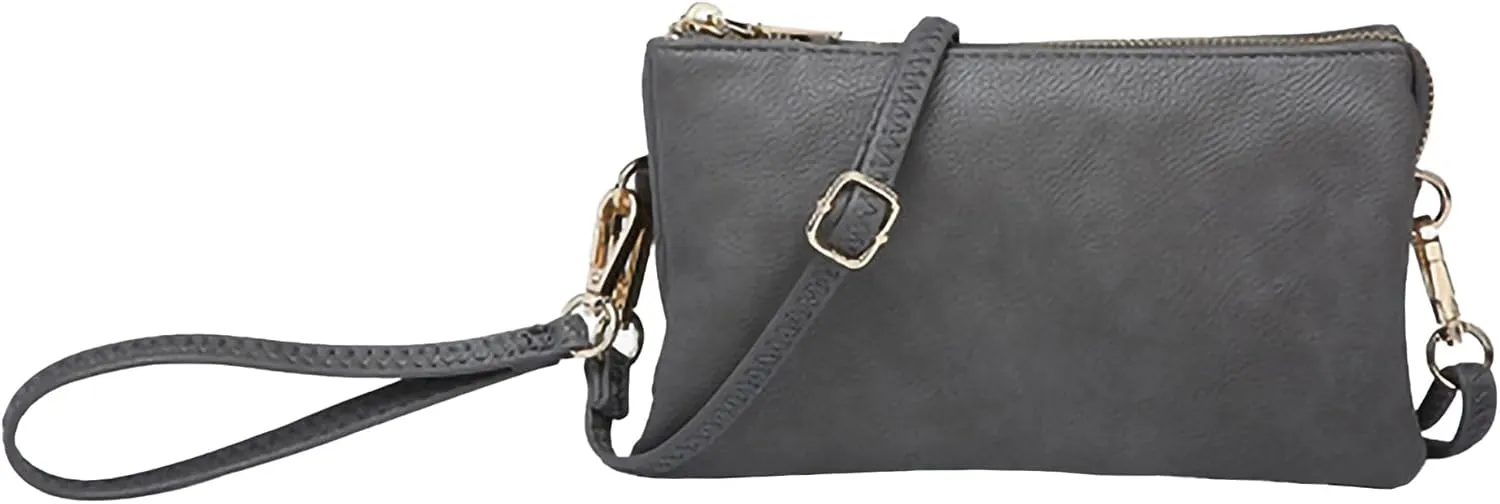 JEN & CO. Riley Small Crossbody Bags Vegan Leather Wristlet Wallets Clutch Purses Shoulder Handbag for Women