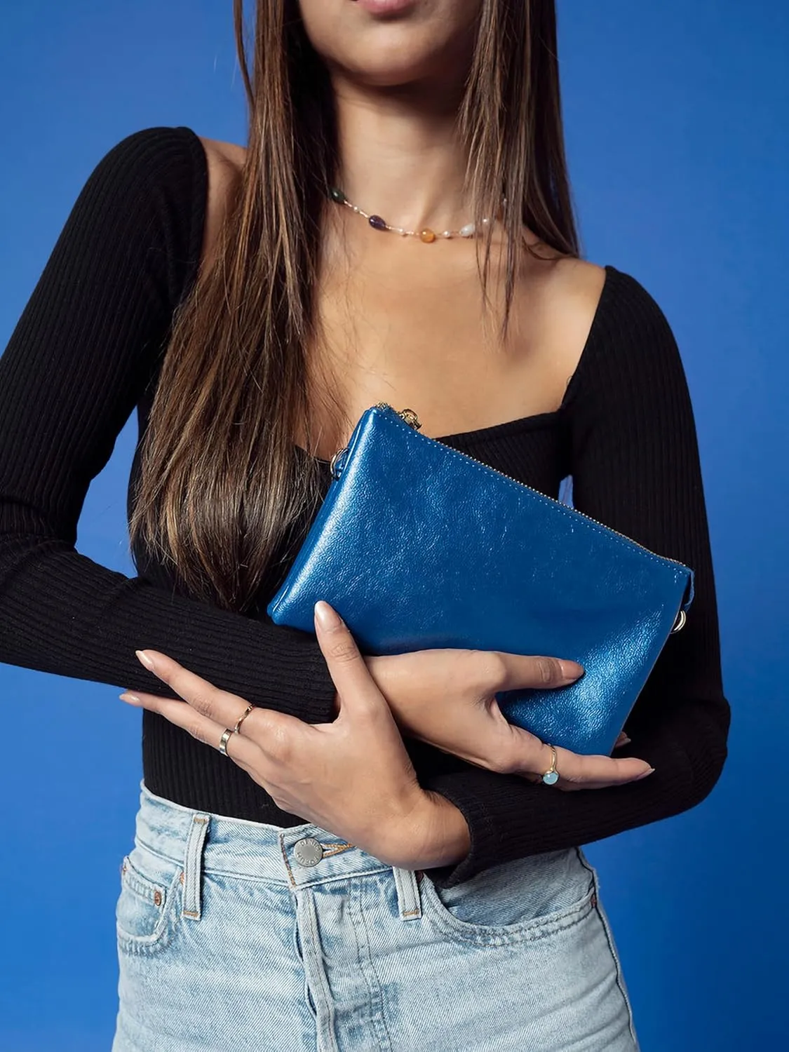 JEN & CO. Riley Small Crossbody Bags Vegan Leather Wristlet Wallets Clutch Purses Shoulder Handbag for Women