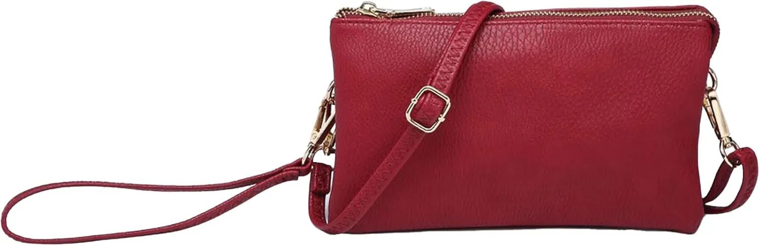 JEN & CO. Riley Small Crossbody Bags Vegan Leather Wristlet Wallets Clutch Purses Shoulder Handbag for Women