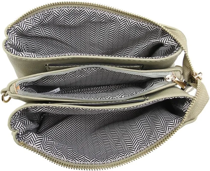JEN & CO. Riley Small Crossbody Bags Vegan Leather Wristlet Wallets Clutch Purses Shoulder Handbag for Women