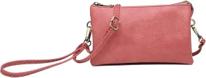 JEN & CO. Riley Small Crossbody Bags Vegan Leather Wristlet Wallets Clutch Purses Shoulder Handbag for Women