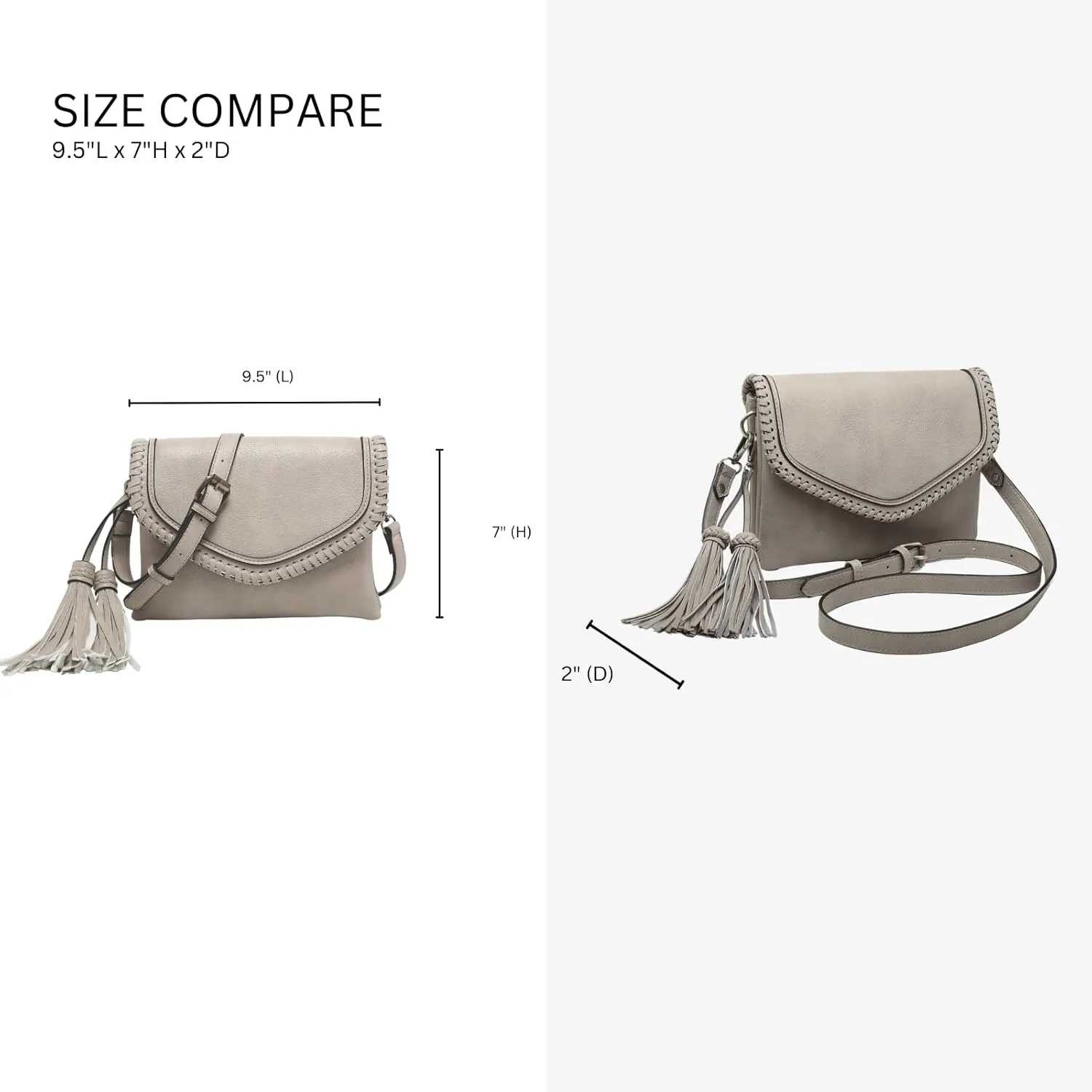 JEN & CO. Sloane Vegan Leather Crossbody Bags Envelope Style Clutch Purses Shoulder Handbag Wallets for Women