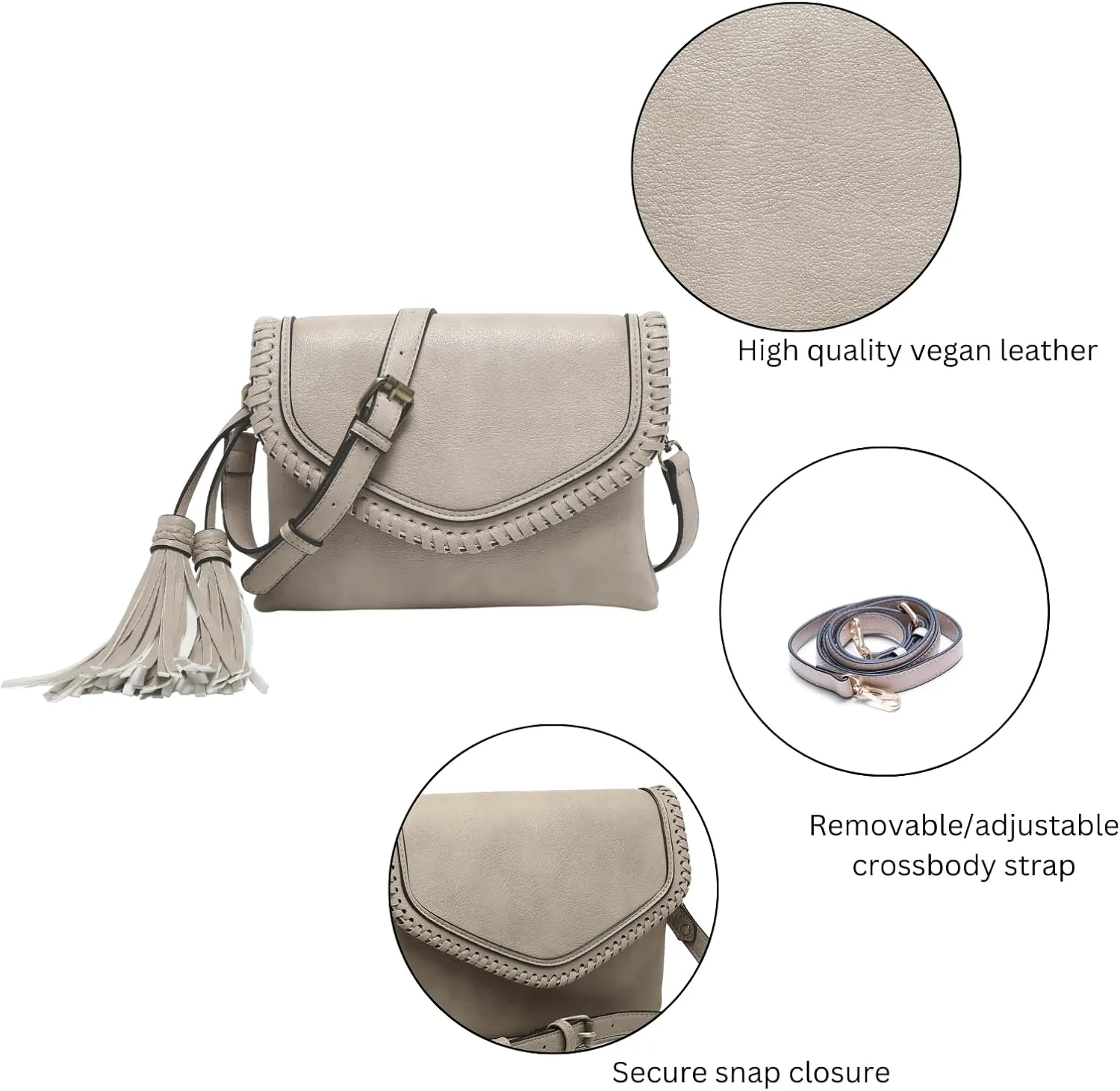 JEN & CO. Sloane Vegan Leather Crossbody Bags Envelope Style Clutch Purses Shoulder Handbag Wallets for Women