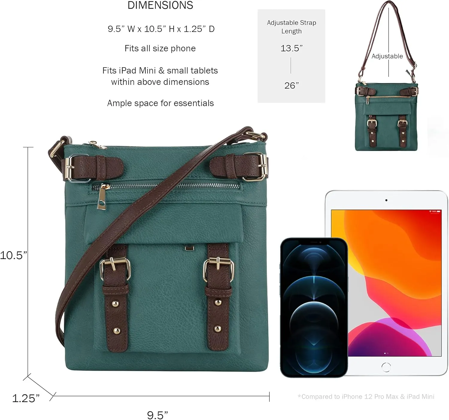 JESSIE & JAMES 2 Toned Belt Concealed Carry Crossbody Bag with Lock and Key