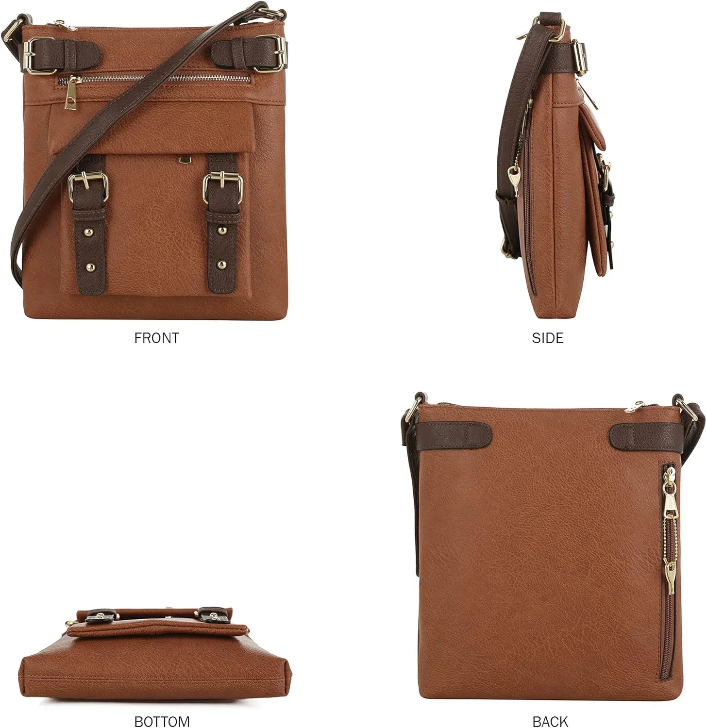 JESSIE & JAMES 2 Toned Belt Concealed Carry Crossbody Bag with Lock and Key
