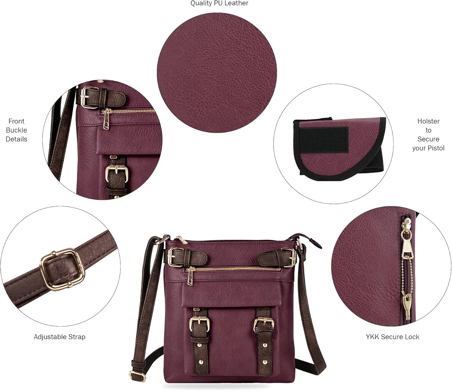 JESSIE & JAMES 2 Toned Belt Concealed Carry Crossbody Bag with Lock and Key