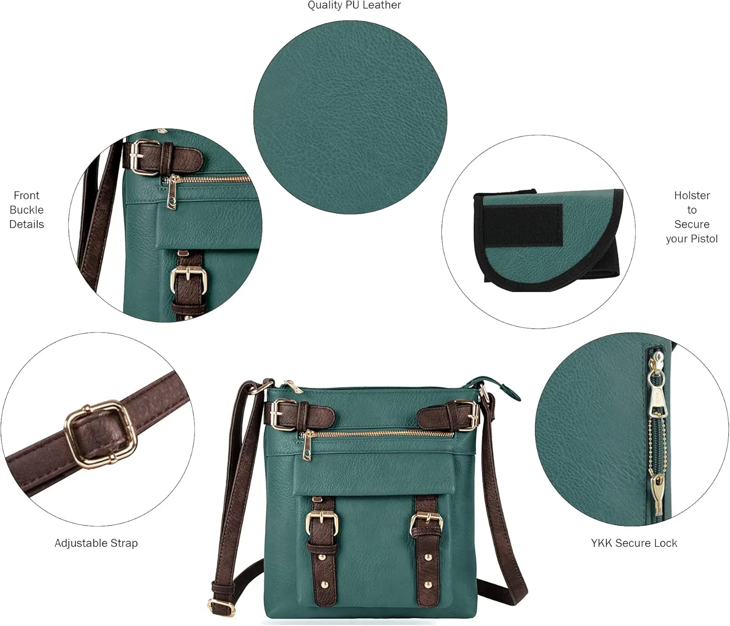 JESSIE & JAMES 2 Toned Belt Concealed Carry Crossbody Bag with Lock and Key