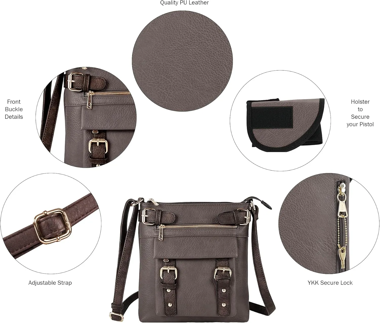 JESSIE & JAMES 2 Toned Belt Concealed Carry Crossbody Bag with Lock and Key