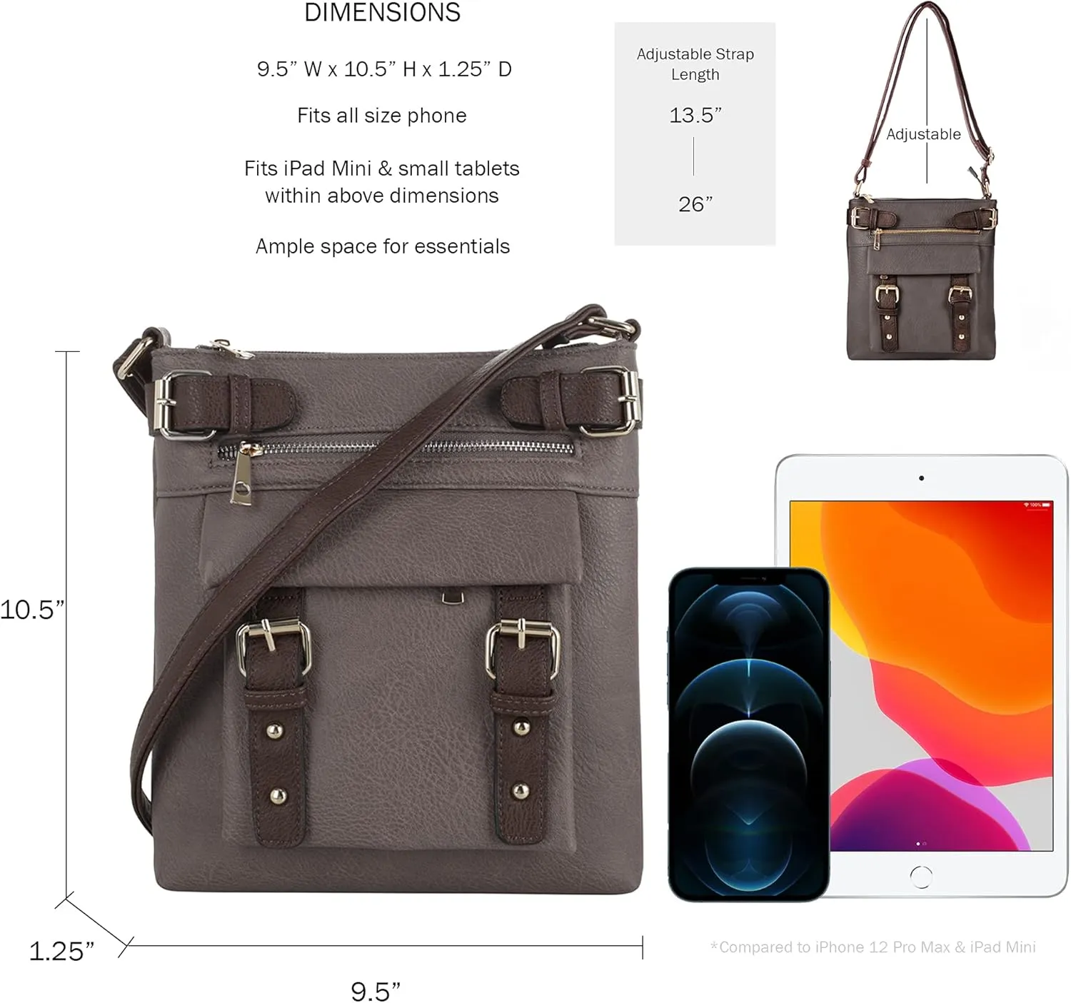 JESSIE & JAMES 2 Toned Belt Concealed Carry Crossbody Bag with Lock and Key