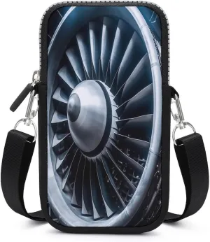 Jet Engine Small Crossbody Bag for Women,Lightweight Mini Shoulder Bag Wallet Cell Phone Purse For Running,Travel,Commuting