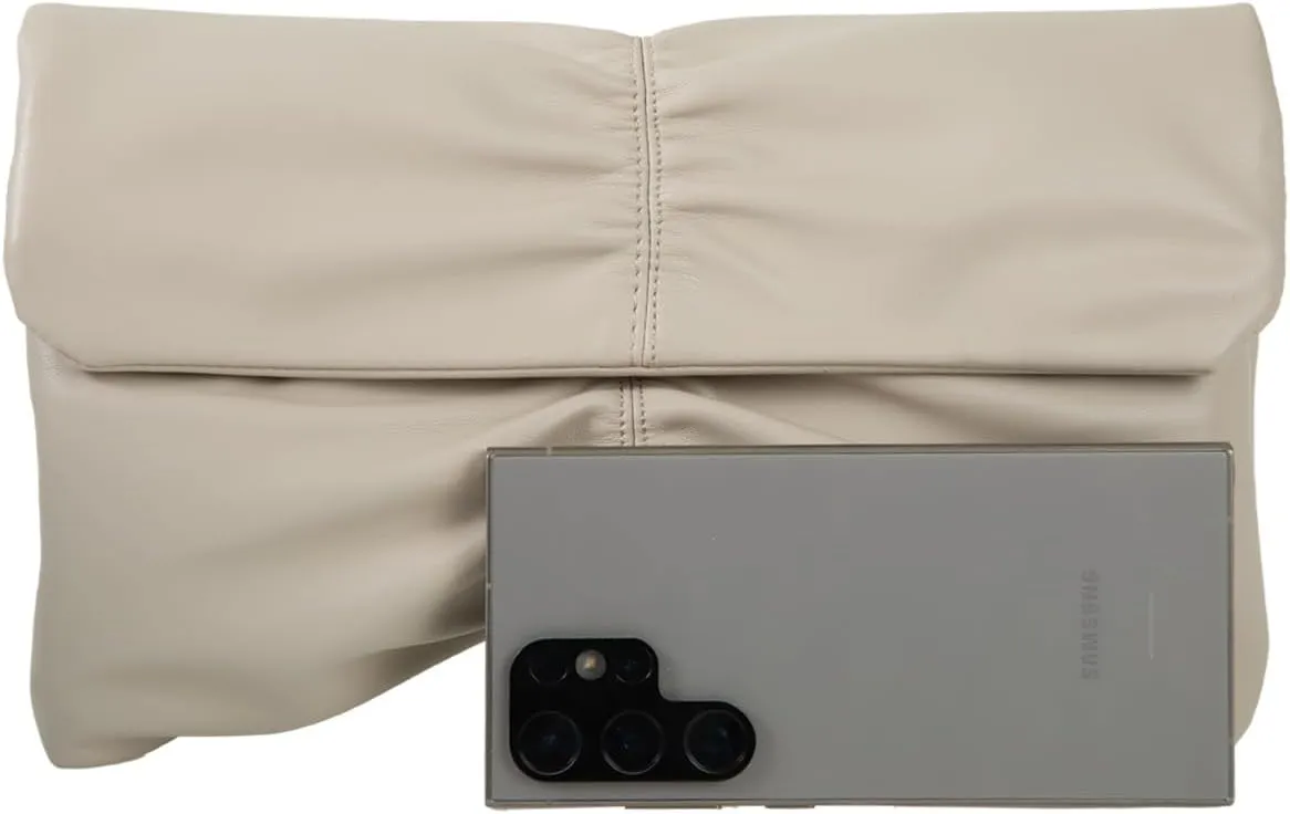 JNB Women's Synthetic Leather Wrinkled Clutch Party Wedding Purse