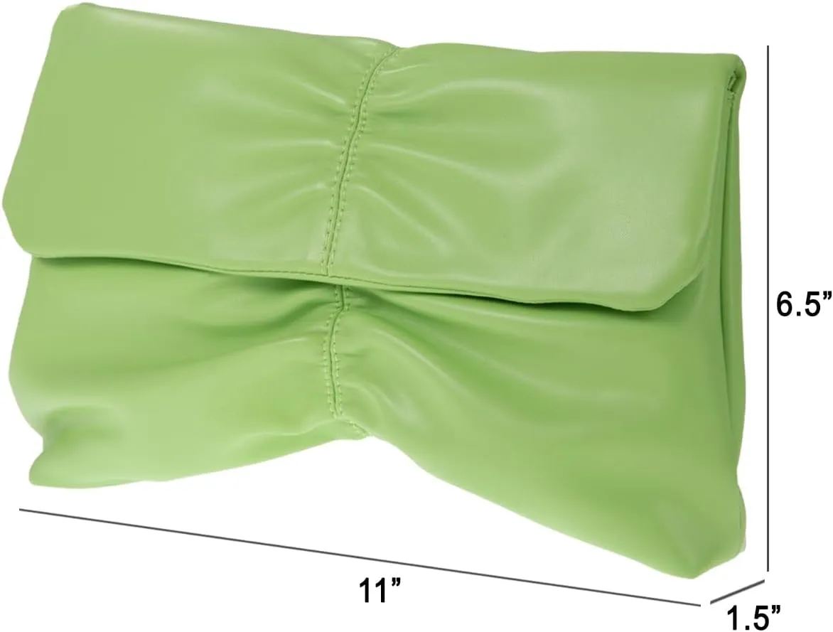 JNB Women's Synthetic Leather Wrinkled Clutch Party Wedding Purse