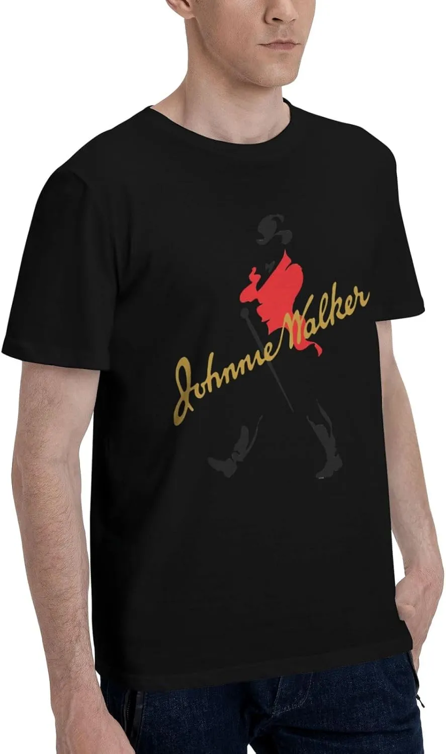 Johnnie Music and Walker T-Shirt Short Sleeve Soft Cotton Breathable Tops Casual Tee Shirt