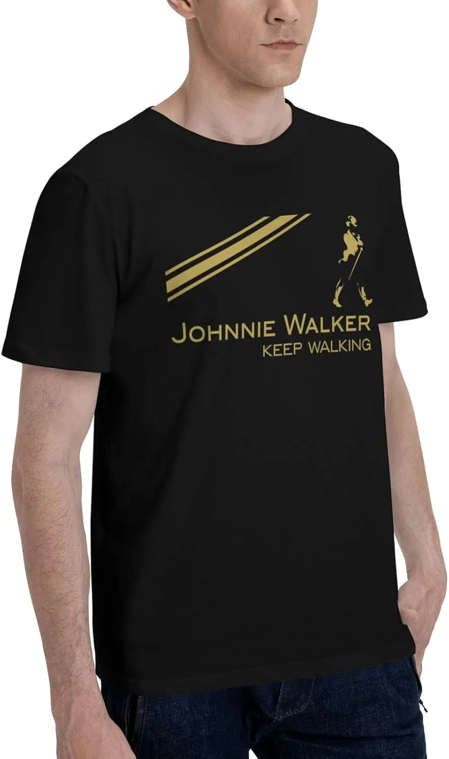 Johnnie Music and Walker T-Shirt Short Sleeve Soft Cotton Breathable Tops Casual Tee Shirt