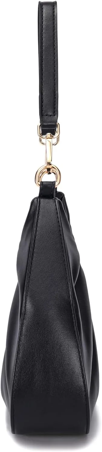 JOLLQUE Small Shoulder Bag for Women,Mini Leather Dumpling Tote Purse,Handbags Soft Ruched Cloud
