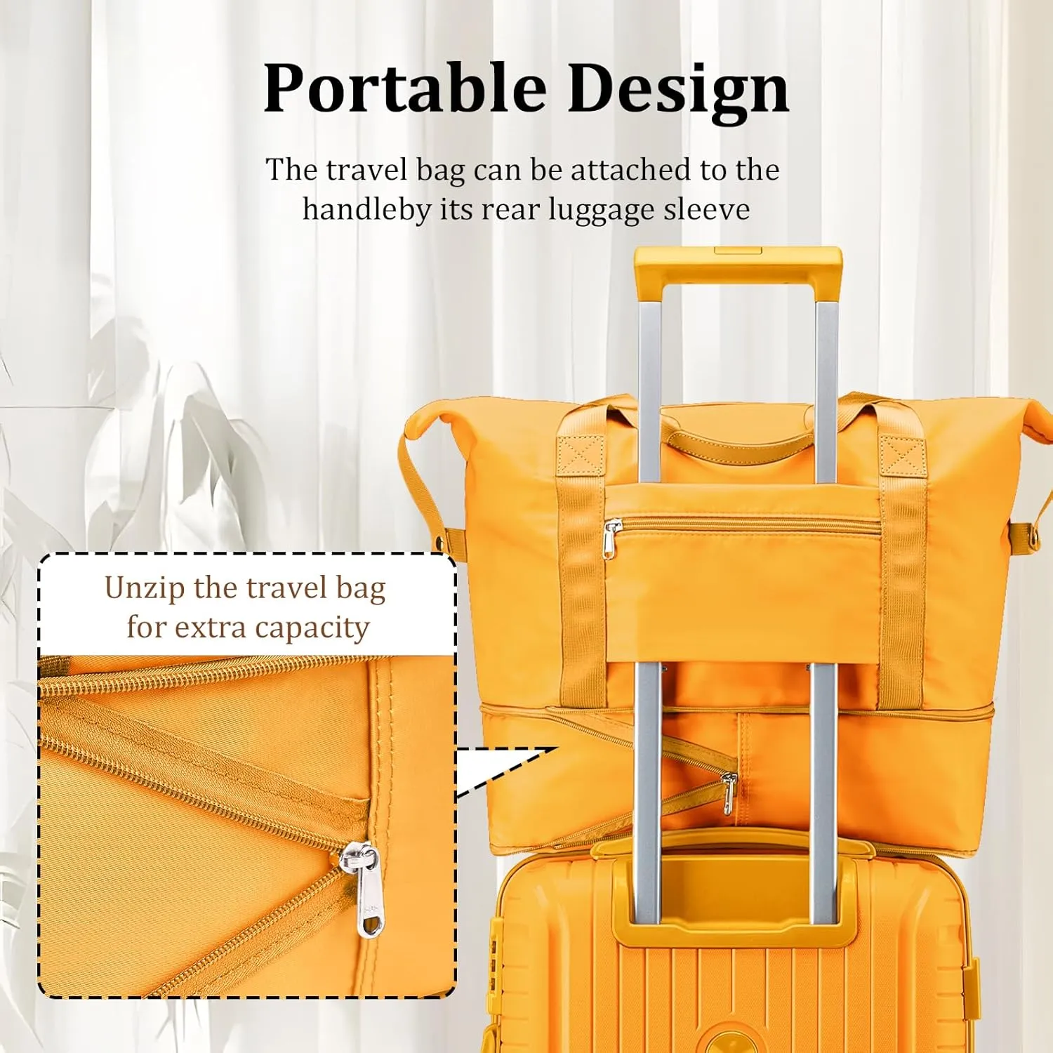 Joyway Luggage Set 2 Piece, PP Hardside Carry on Suitcase 20 Inch with Double Spinner Wheels, Lightweight Checked Luggage 24 Inch with TSA Lock, Orange