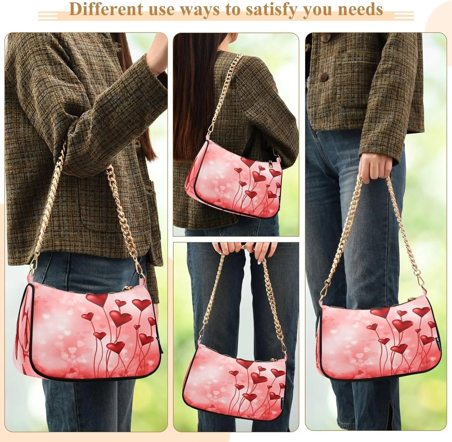 JSTEL Shoulder Bag Purse for Women,Polyester Small Crossbody Bags Purse Wallet Shoulder Bag
