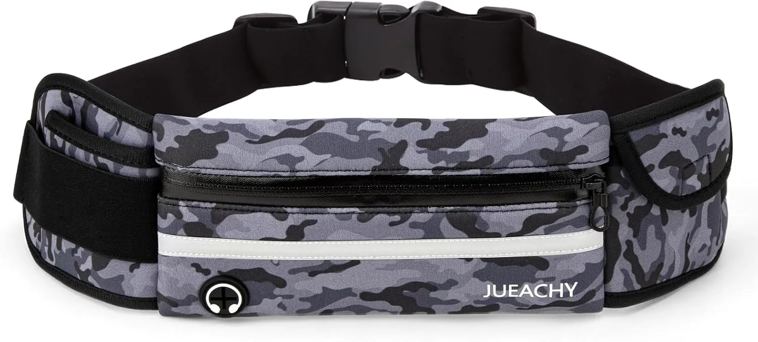 Jueachy Running Belts for Women Waterproof Fanny Pack Running Waist Pouch Phone holder Adjustable Sports Money Belt with Headphone Port
