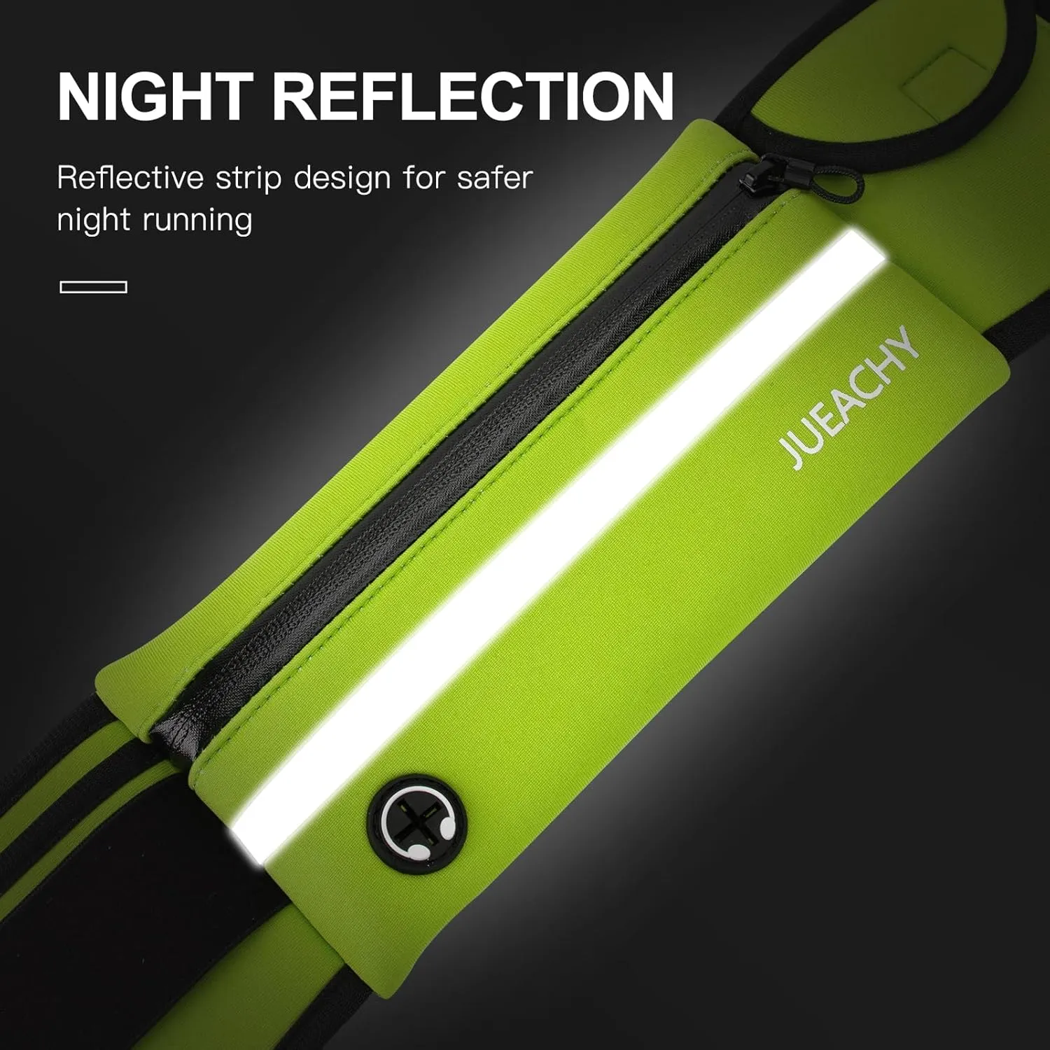 Jueachy Running Belts for Women Waterproof Fanny Pack Running Waist Pouch Phone holder Adjustable Sports Money Belt with Headphone Port