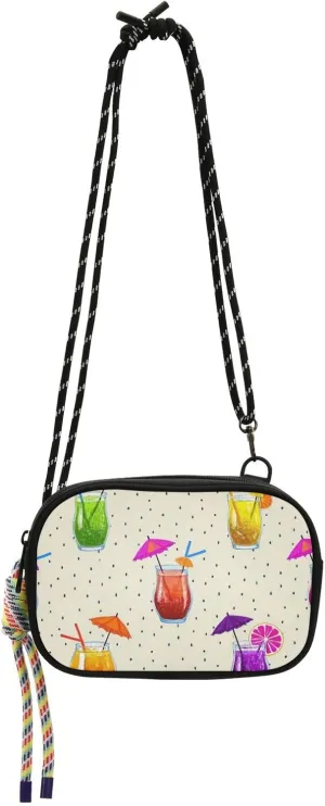 Juice Sunshade Polka Dot Colorful Small Black Crossbody Purse for Mens Trendy with Credit Card Slots Shoulder Bag Have a meal bolsos pequenos para mujer