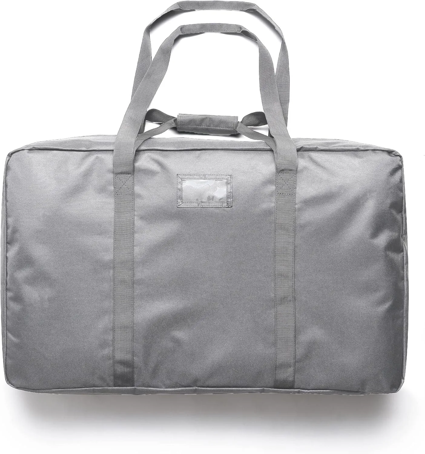 JumpOff Jo - Travel Bag and Transport Tote for Kids & Adults, Features Two Durable Carrying Handles & an Adjustable Shoulder Strap Tote Bag, with a Drawstring Dust Bag & Personalized Name Tag - Grey